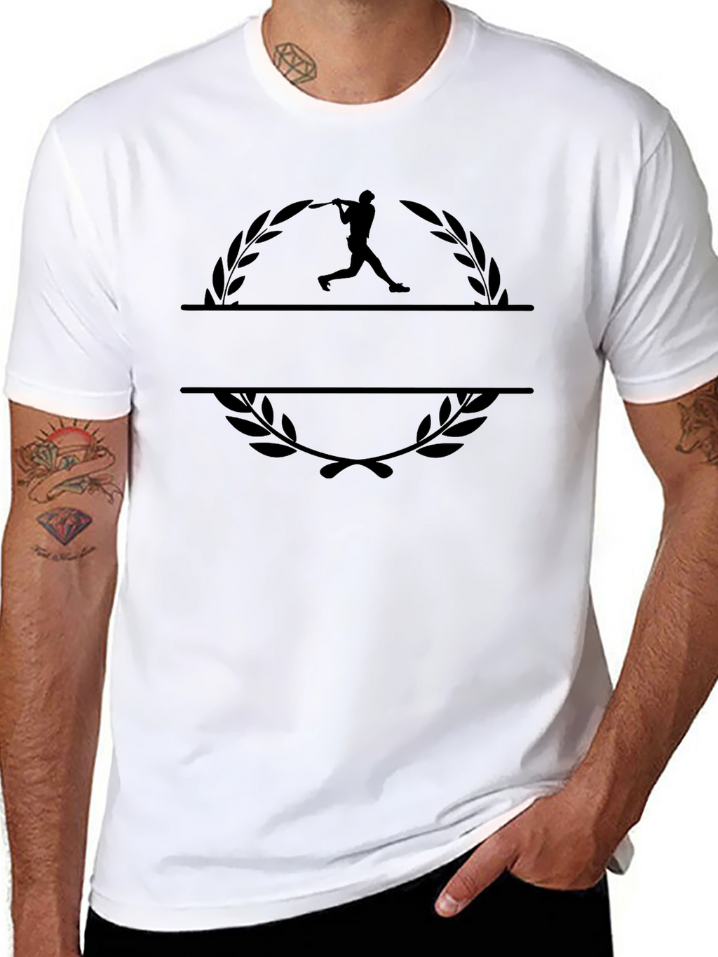 Baseball Player Graphic Black T-Shirt