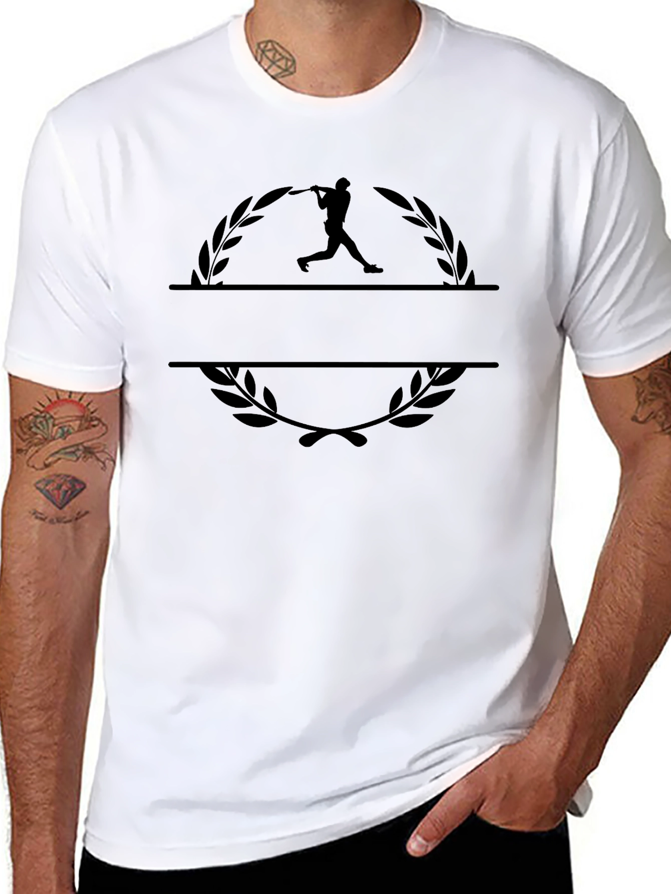Baseball Player Graphic Black T-Shirt