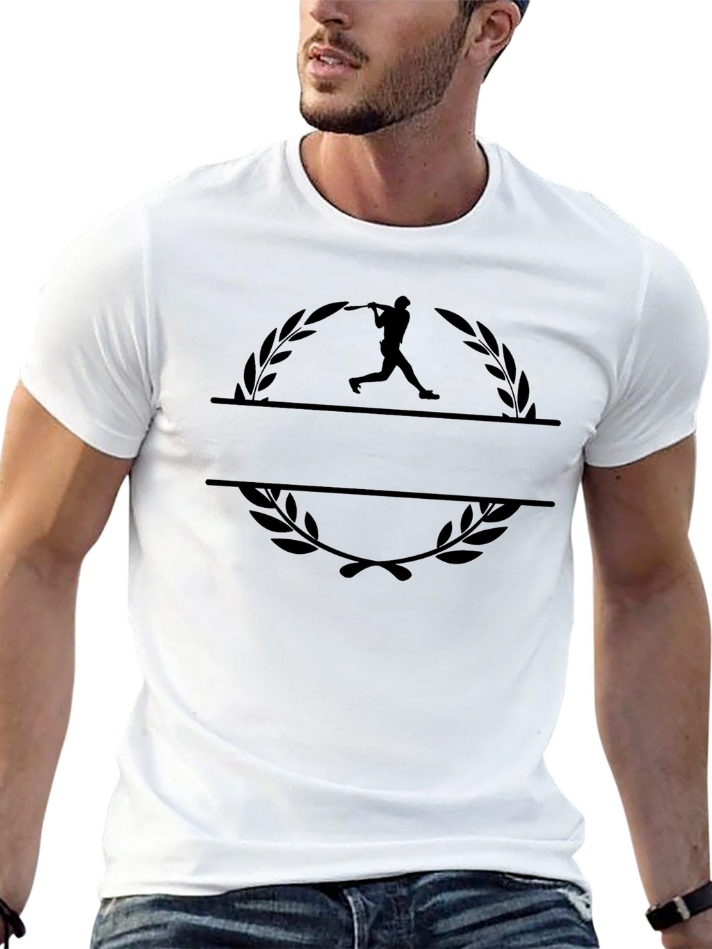 Baseball Player Graphic Black T-Shirt