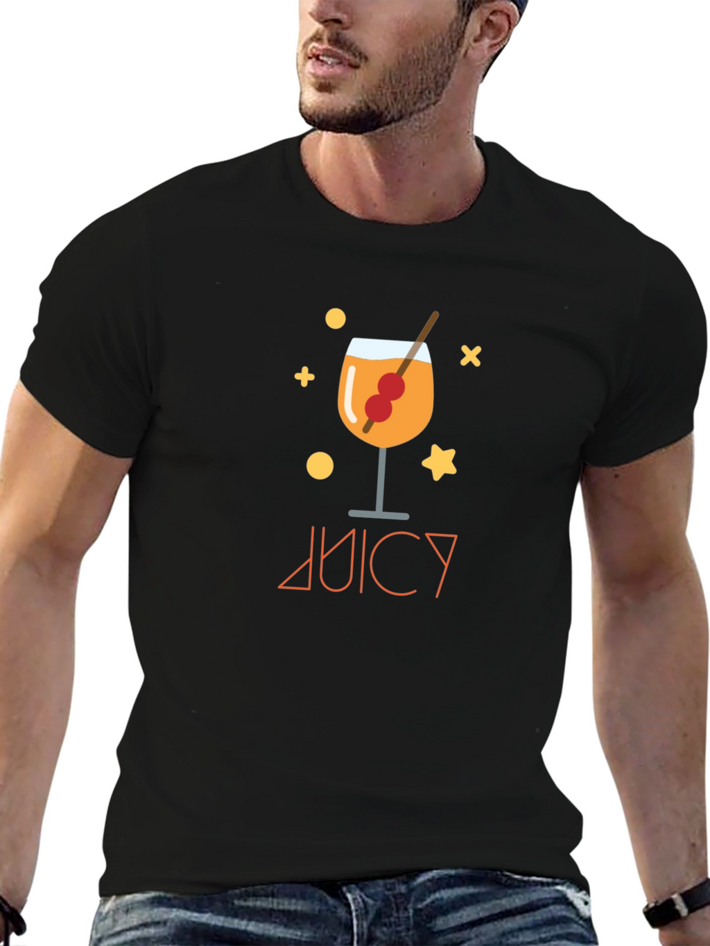 Juicy Cocktail Graphic Black T-Shirt
