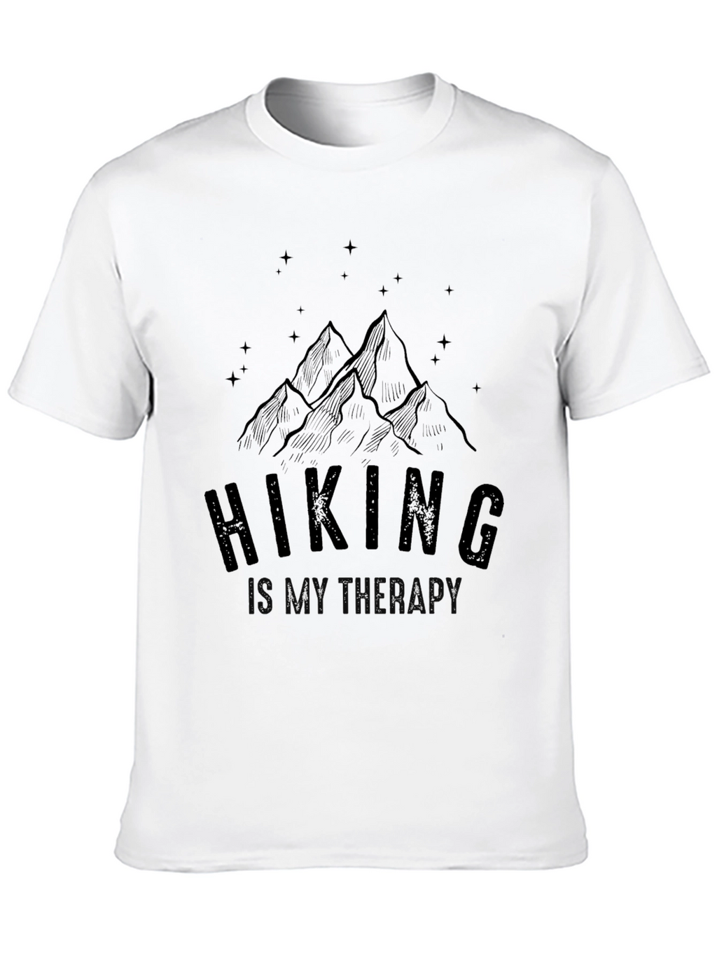 Hiking Is My Therapy Black Graphic Tee
