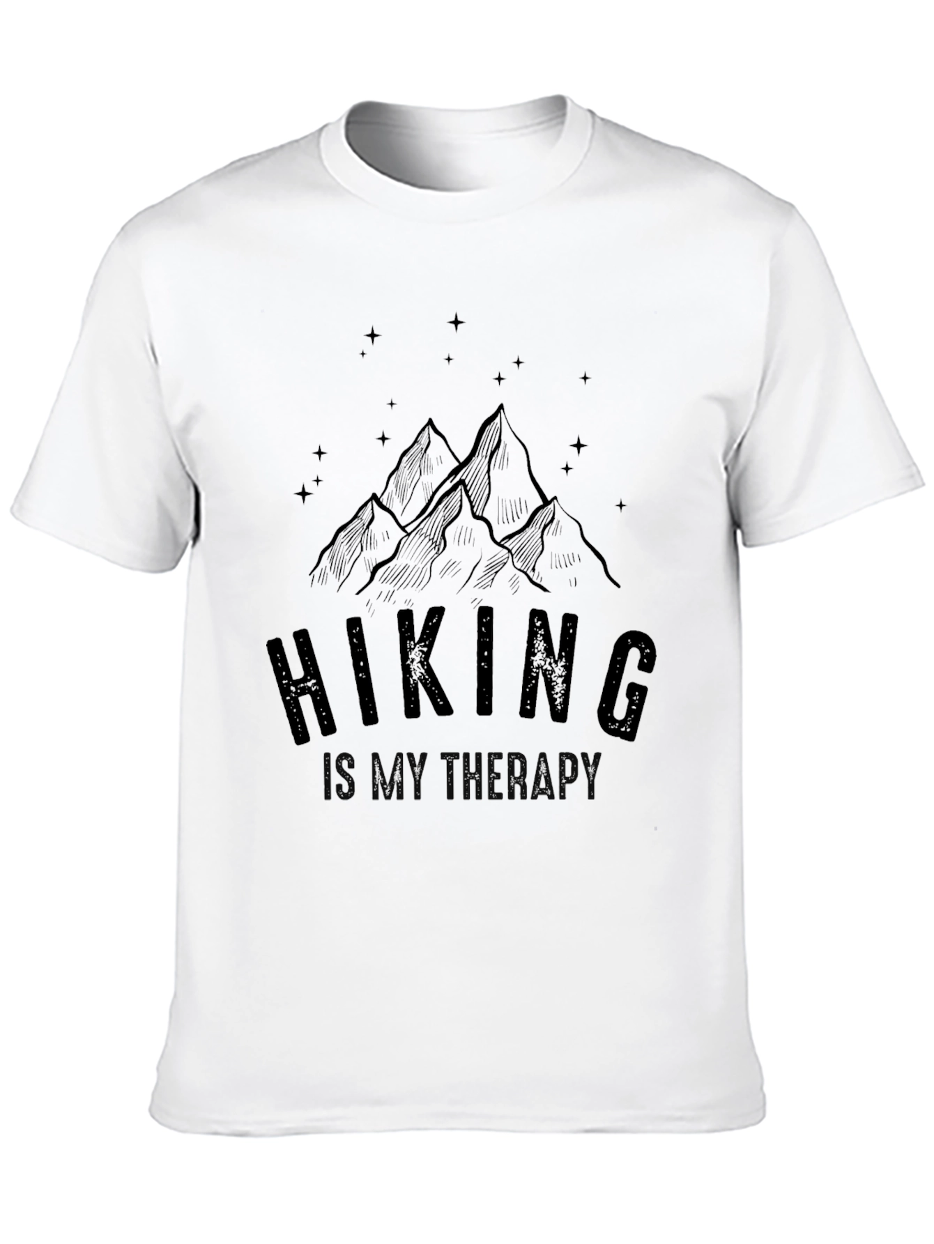 Hiking Is My Therapy Black Graphic Tee