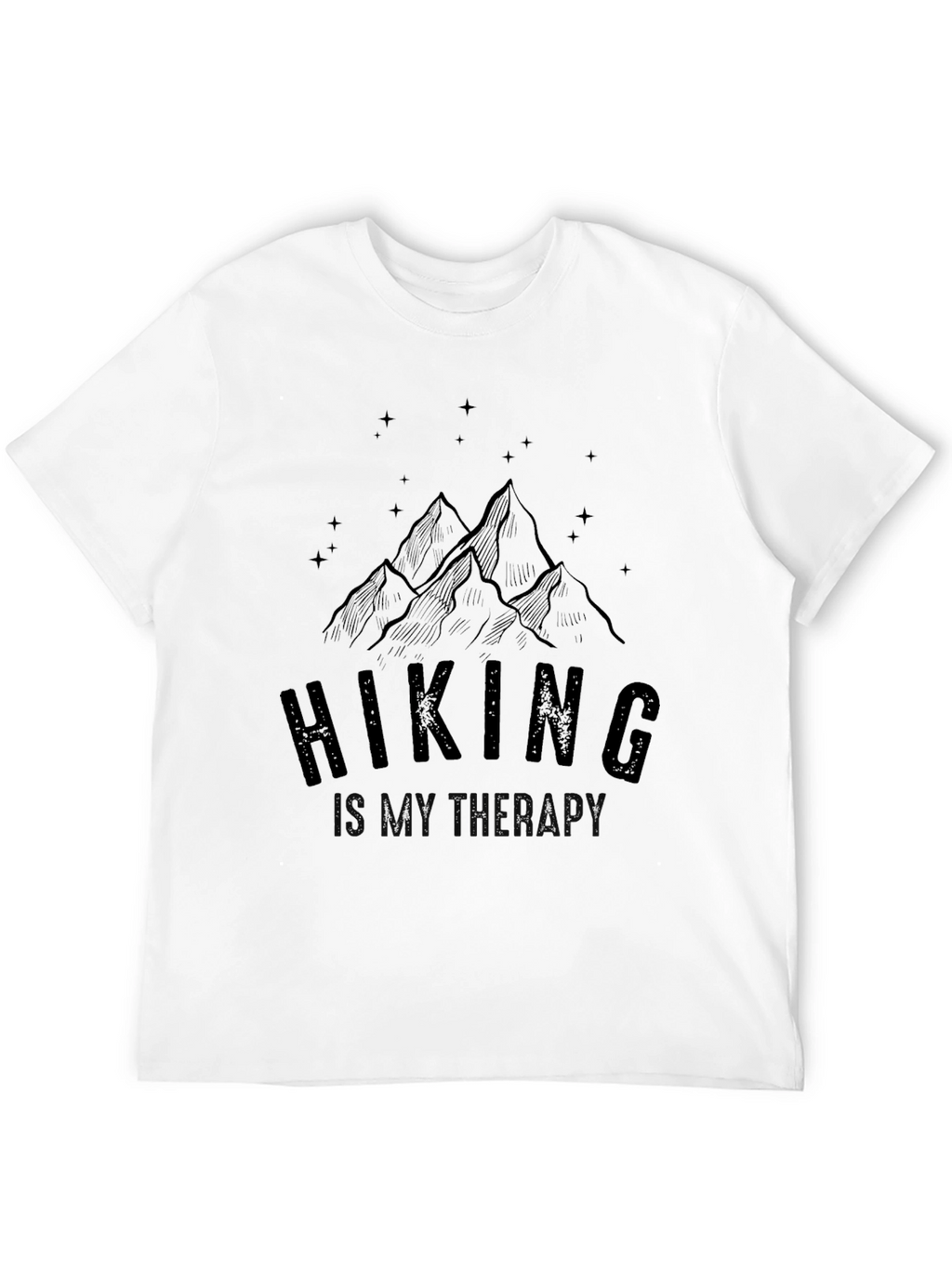 Hiking Is My Therapy Black Graphic Tee