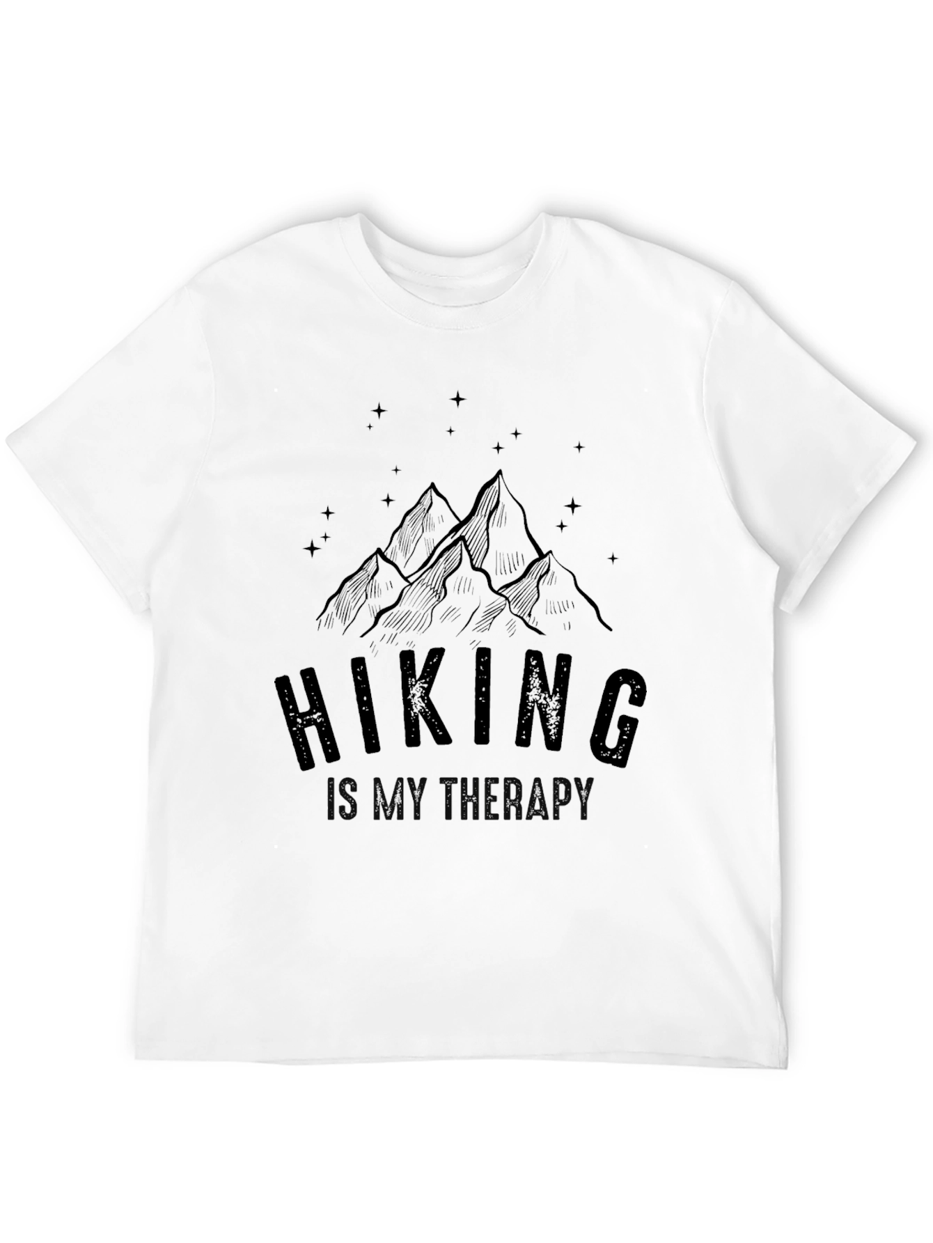Hiking Is My Therapy Black Graphic Tee