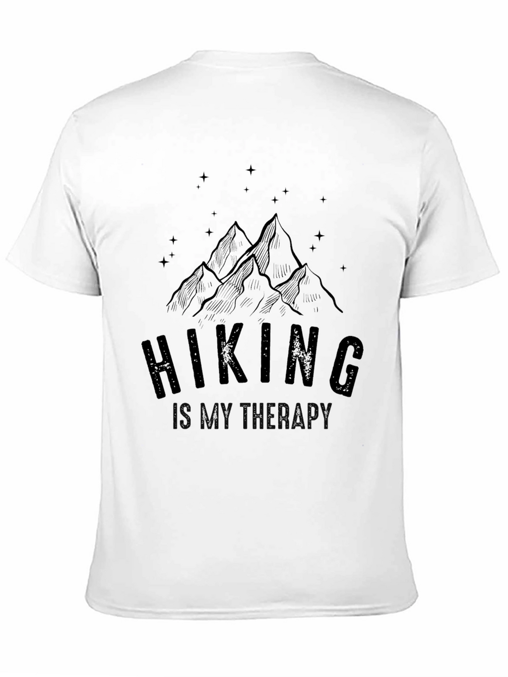 Hiking Is My Therapy Black Graphic Tee