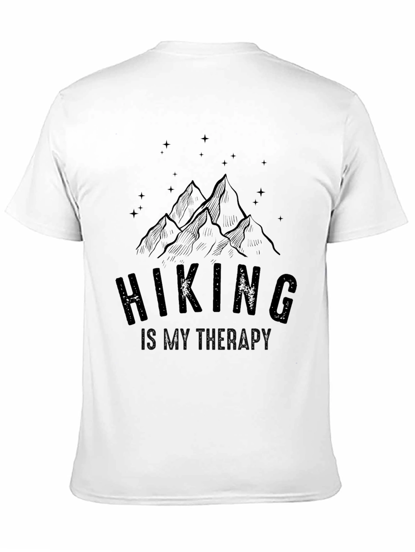 Hiking Is My Therapy Black Graphic Tee