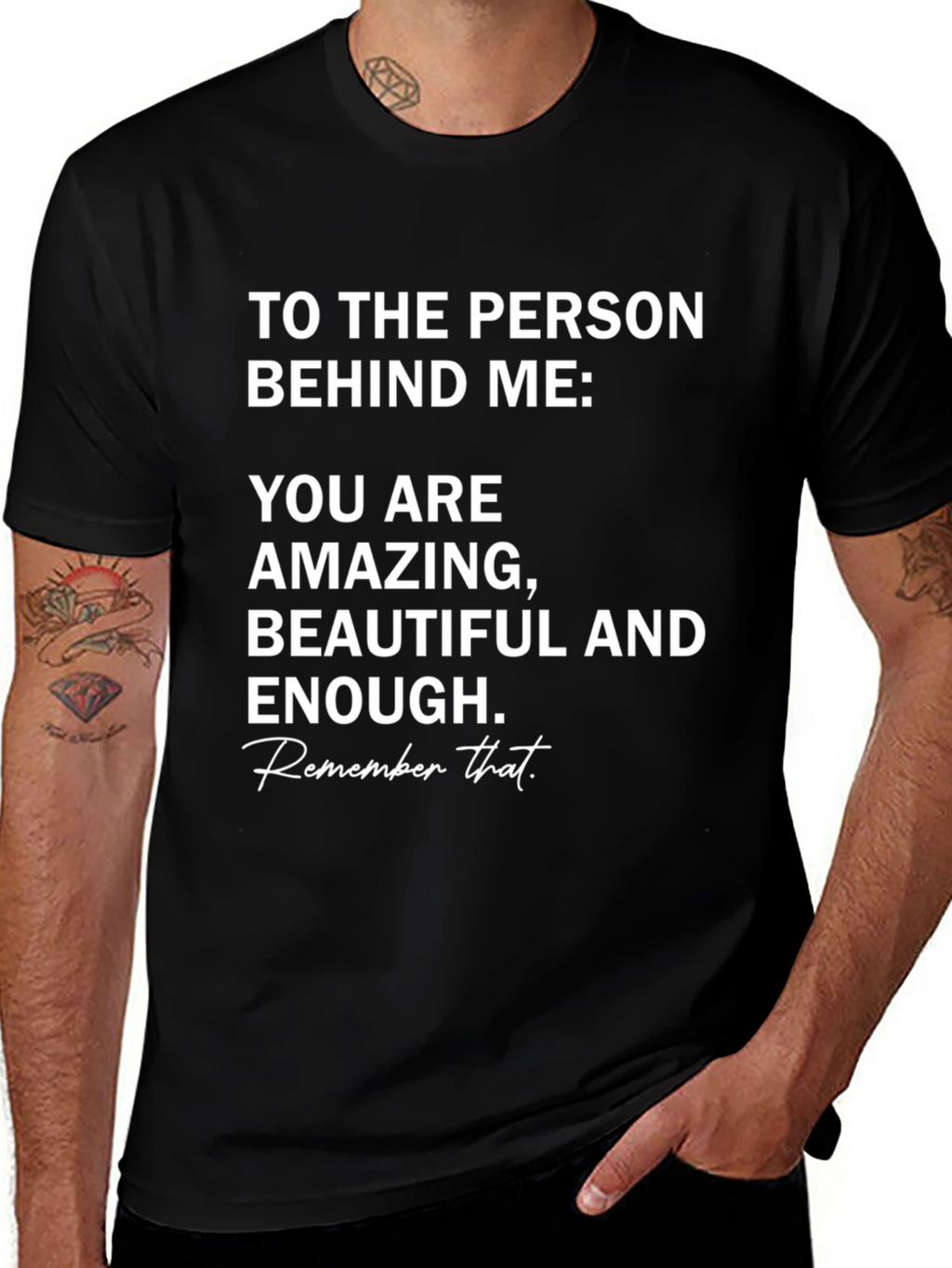 Inspirational Message T-Shirt - Amazing Beautiful Enough