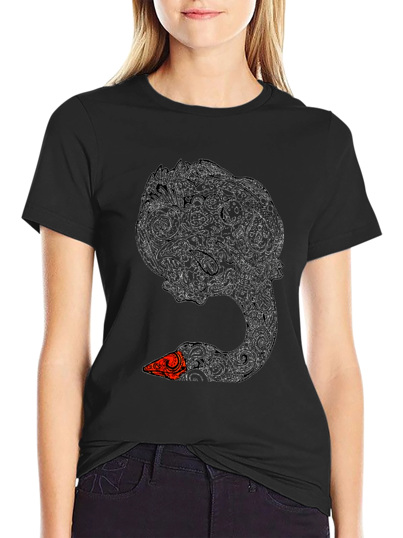 Black Swan Art T-Shirt - Unique Graphic Tee