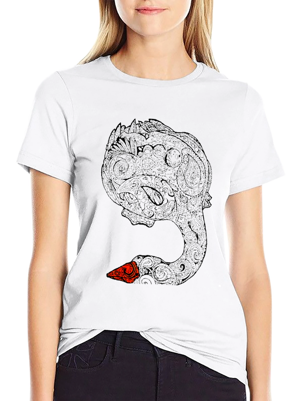Black Swan Art T-Shirt - Unique Graphic Tee