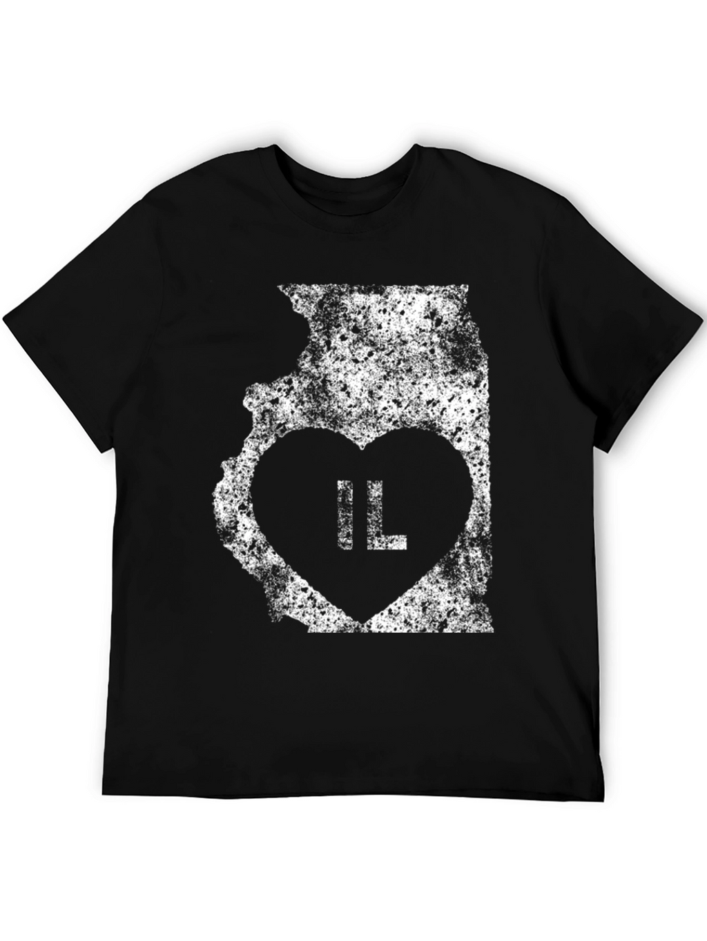 Illinois State Heart T-Shirt - Black