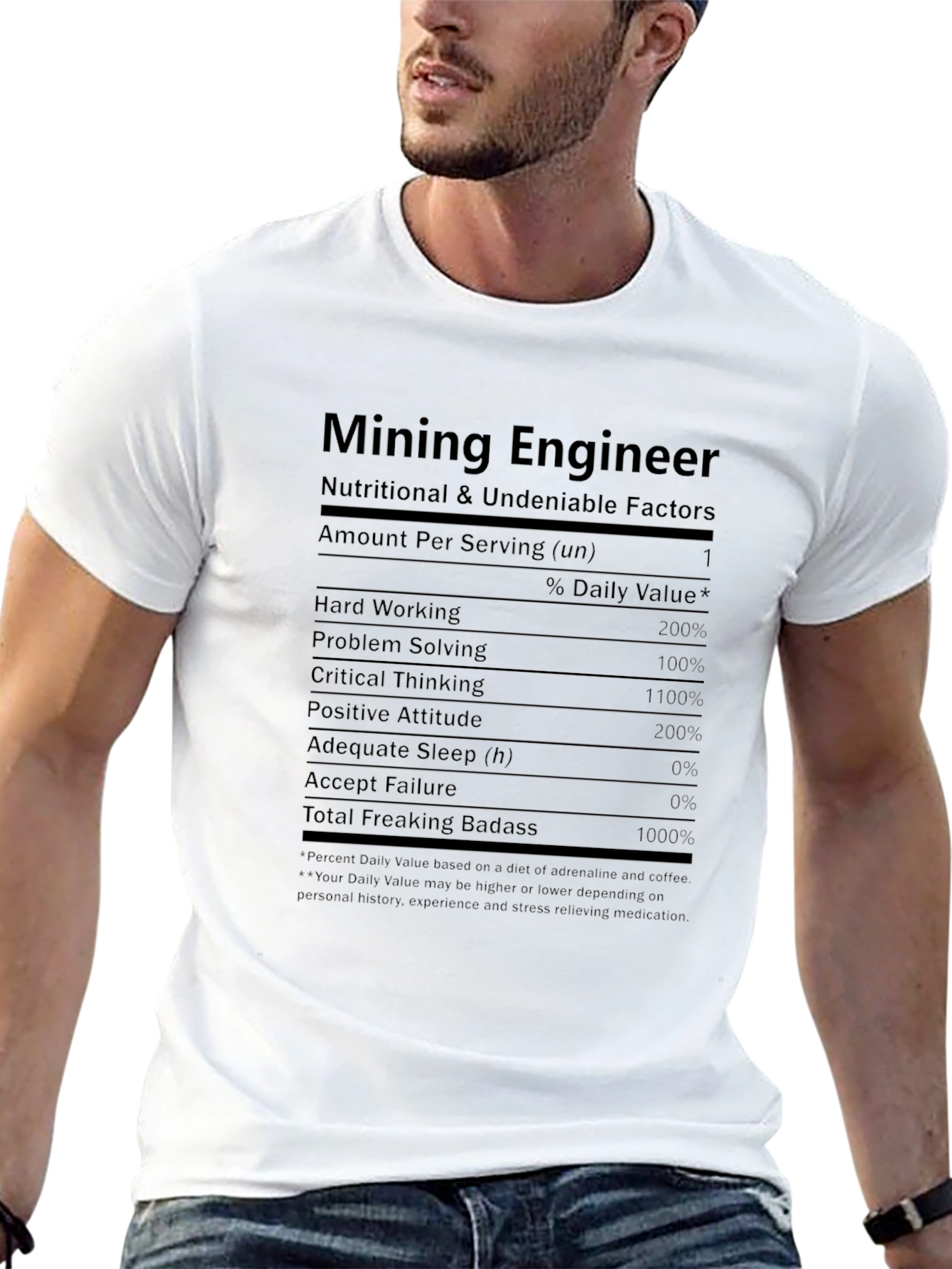 Mining Engineer Nutrition Facts Graphic Tee