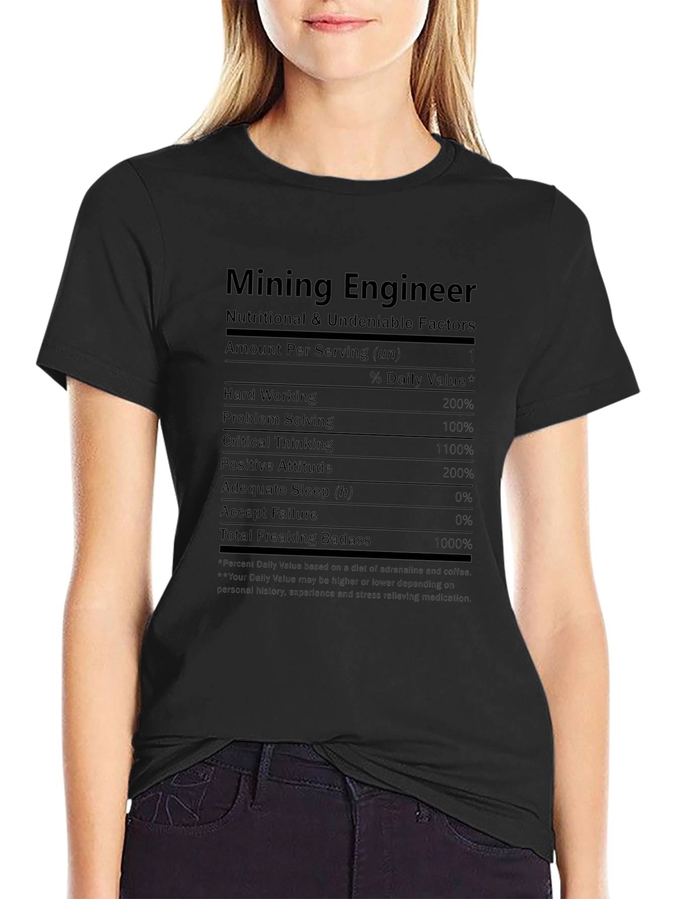 Mining Engineer Nutrition Facts Graphic Tee