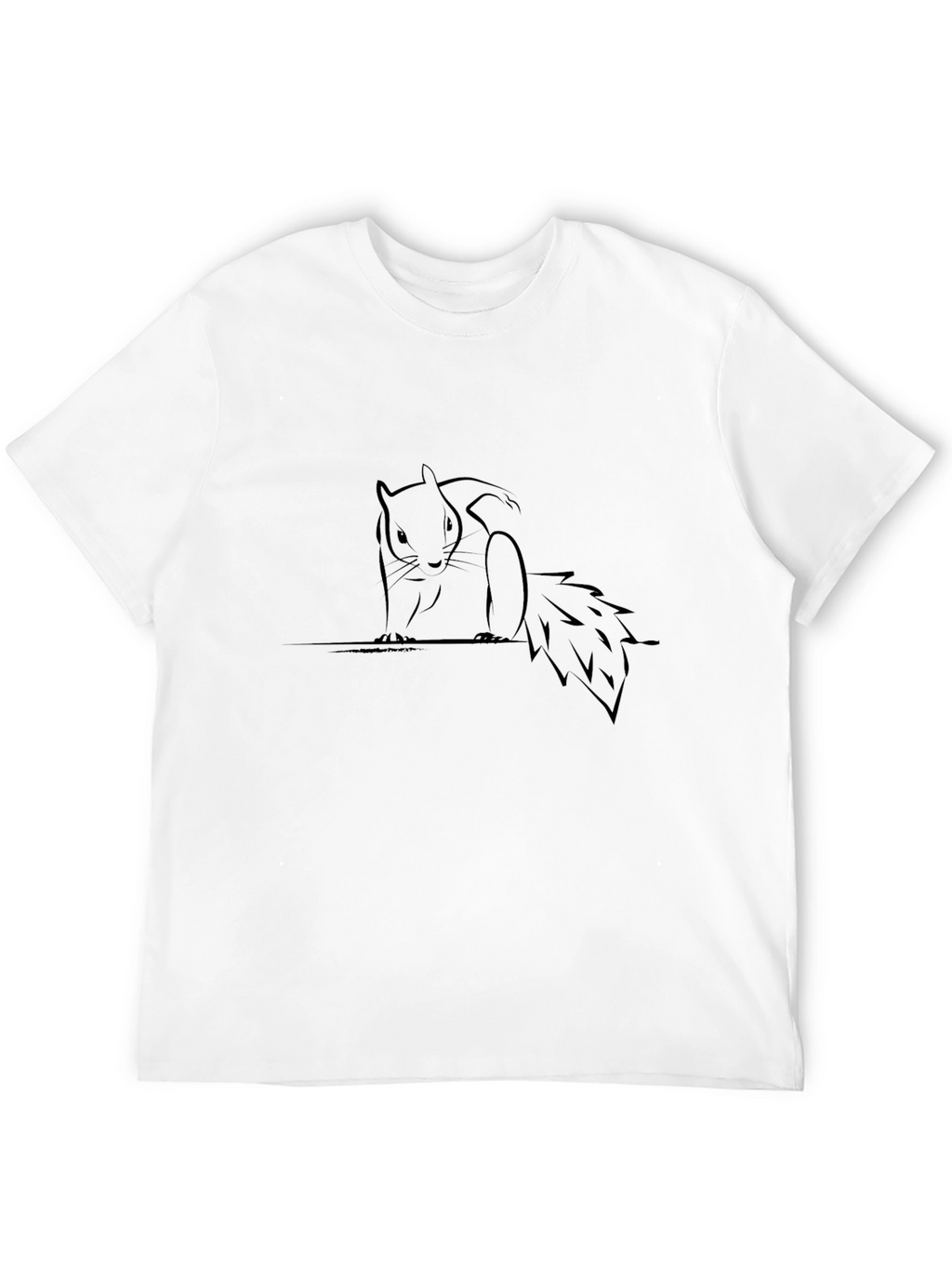 Squirrel Graphic Black T-Shirt - Minimalist Design