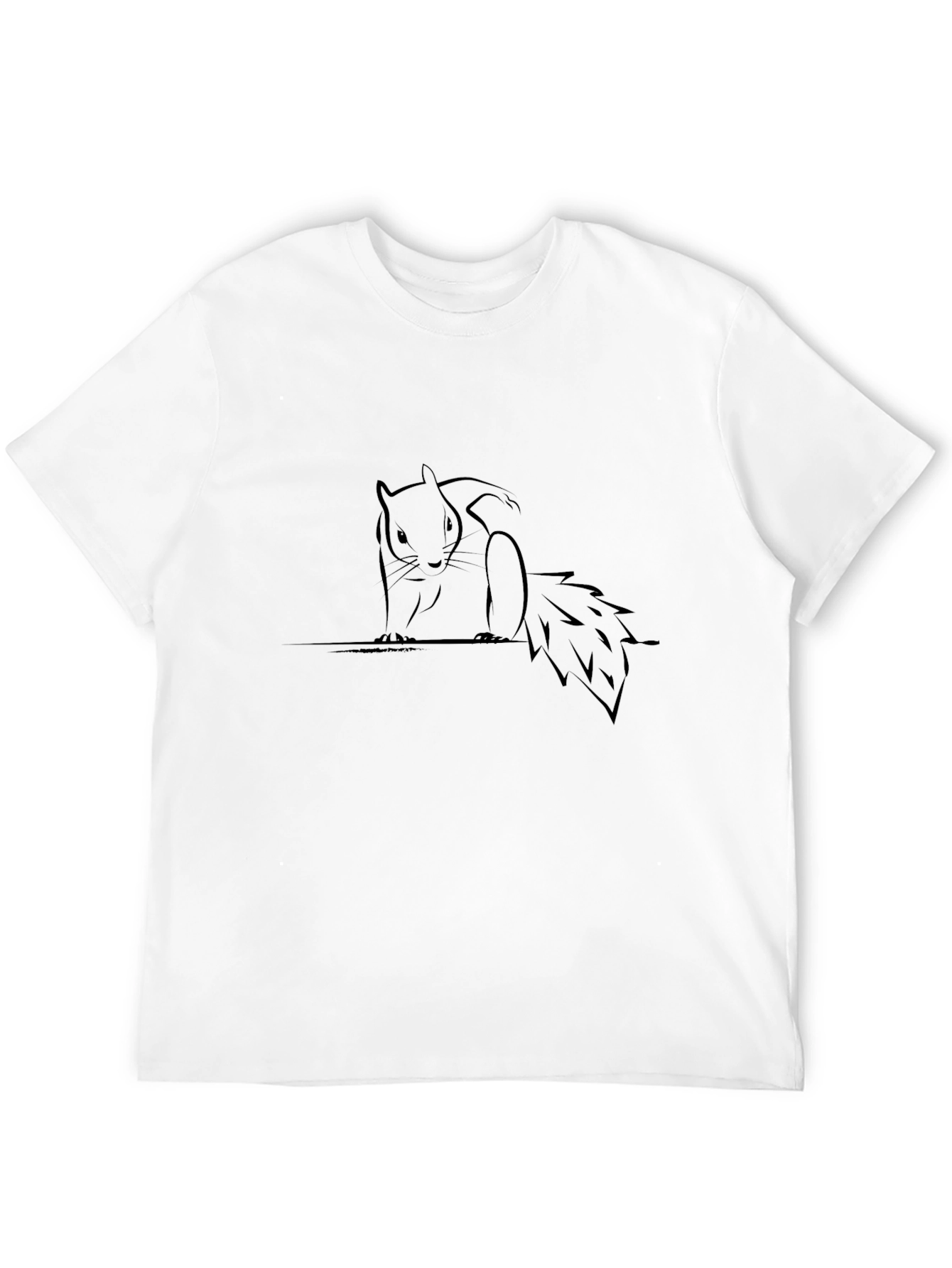 Squirrel Graphic Black T-Shirt - Minimalist Design