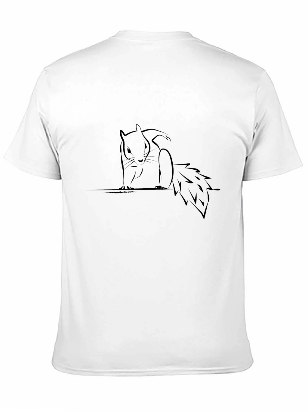 Squirrel Graphic Black T-Shirt - Minimalist Design