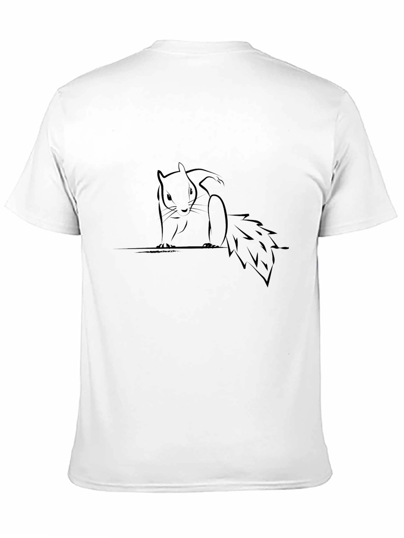 Squirrel Graphic Black T-Shirt - Minimalist Design