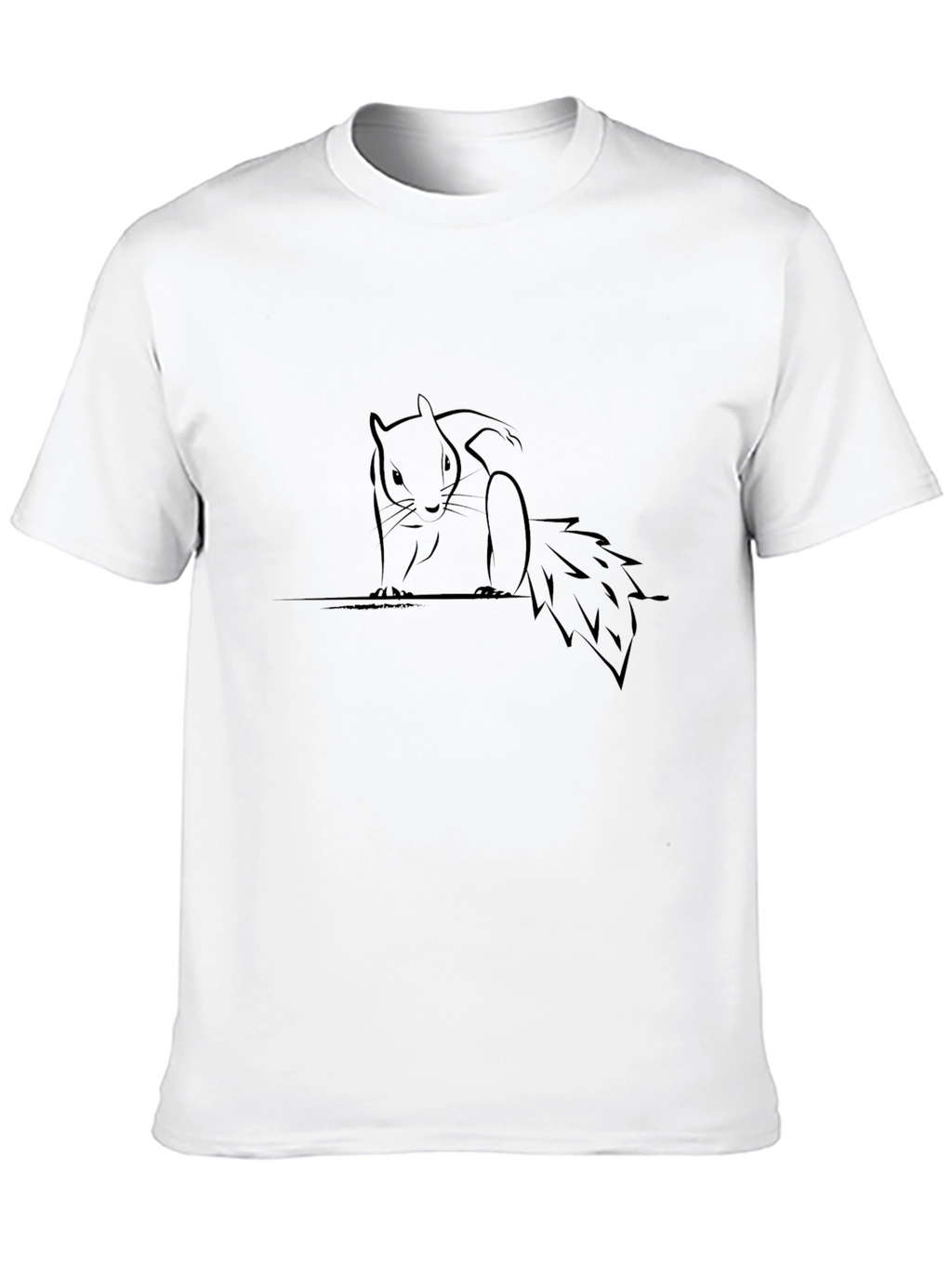 Squirrel Graphic Black T-Shirt - Minimalist Design