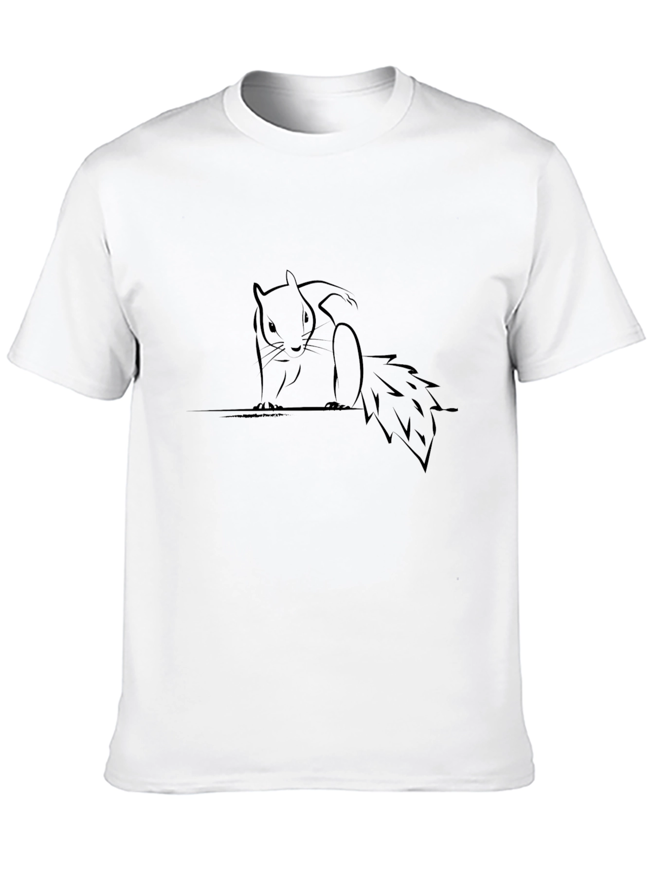 Squirrel Graphic Black T-Shirt - Minimalist Design