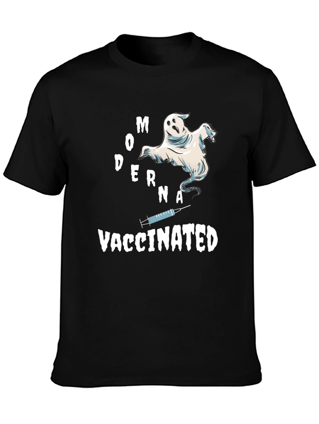 Moderna Vaccinated Ghost T-Shirt Funny Halloween