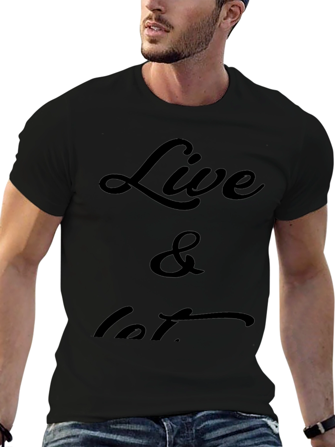 Live & Let T-Shirt - Black Casual Tee