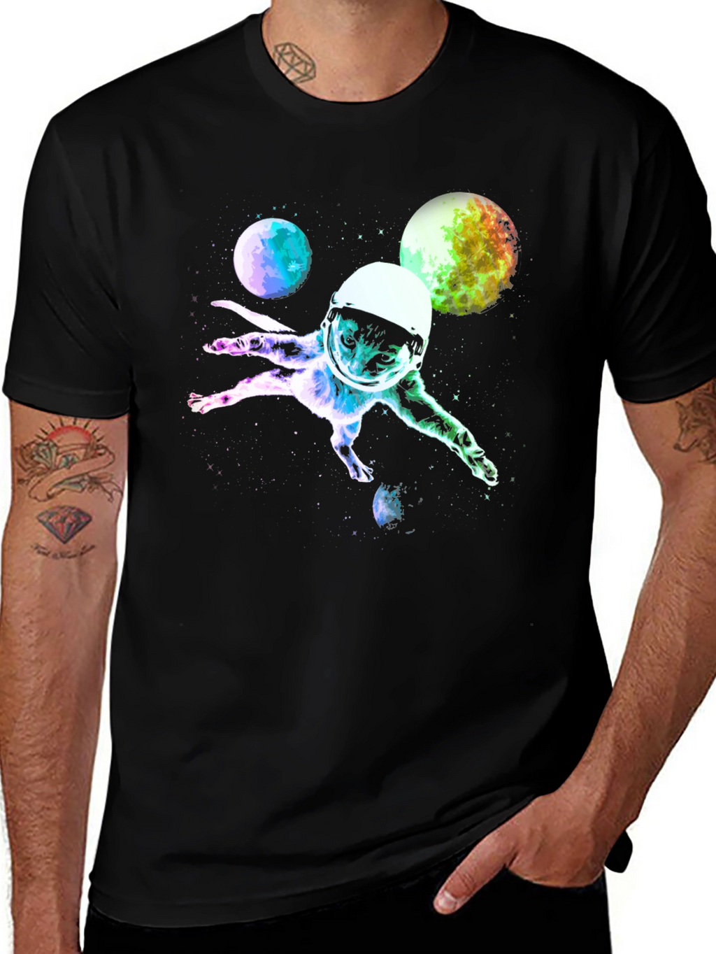 Astronaut Cat T-Shirt - Space Kitten Design