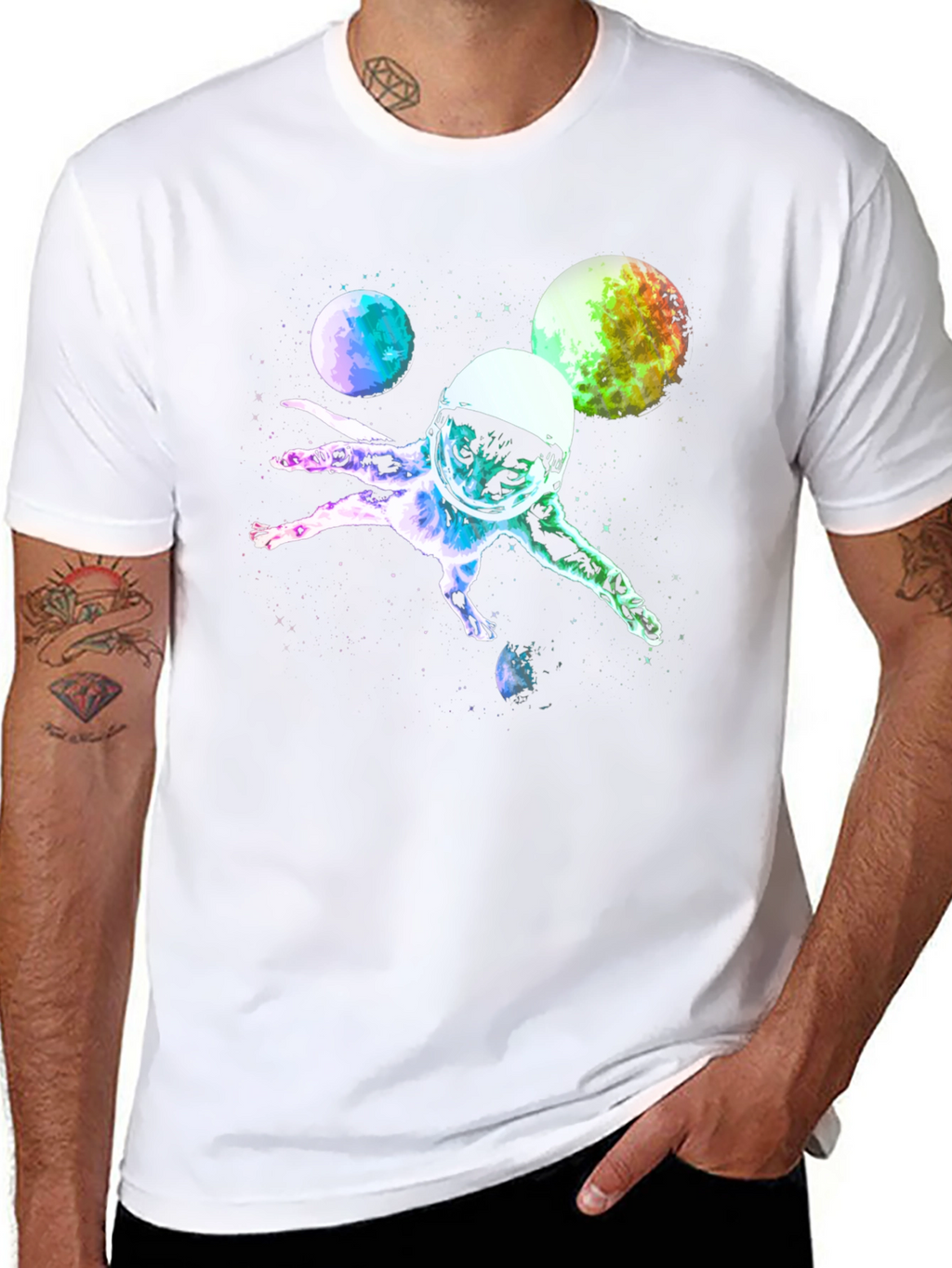 Astronaut Cat T-Shirt - Space Kitten Design