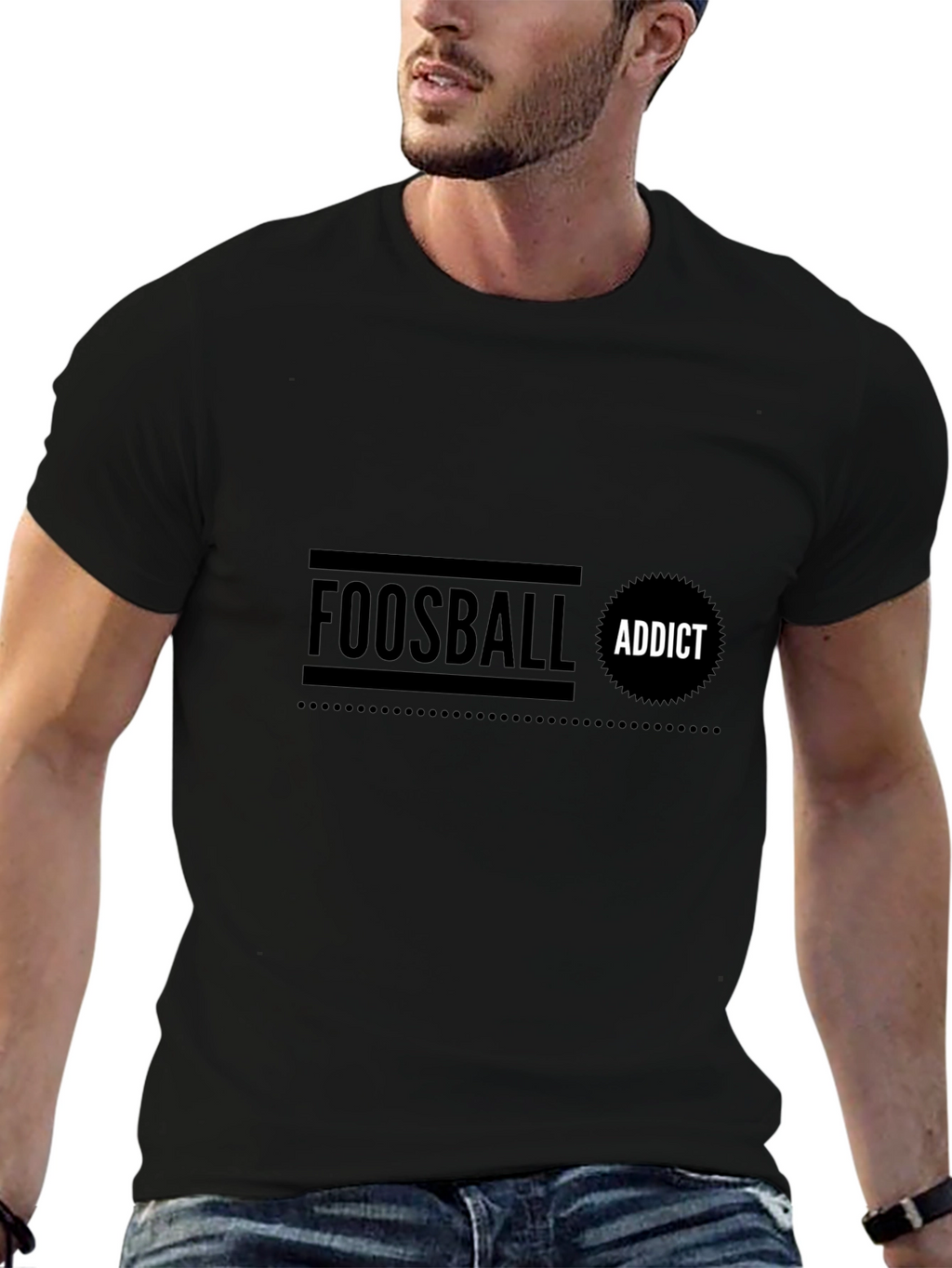 Foosball Addict Black T-Shirt - Game Room Apparel