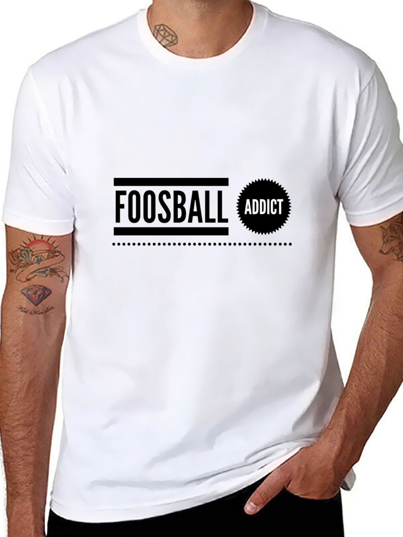 Foosball Addict Black T-Shirt - Game Room Apparel