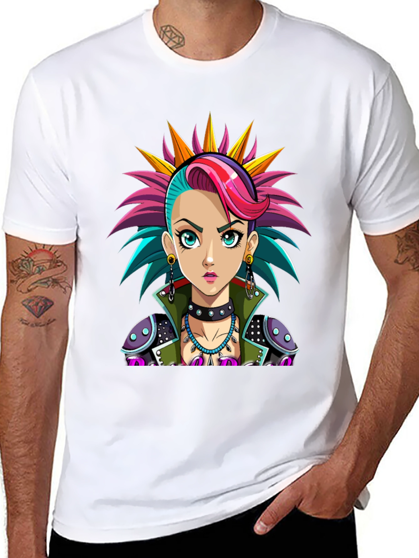 Punk Rock Girl T-Shirt - Unique Graphic Tee