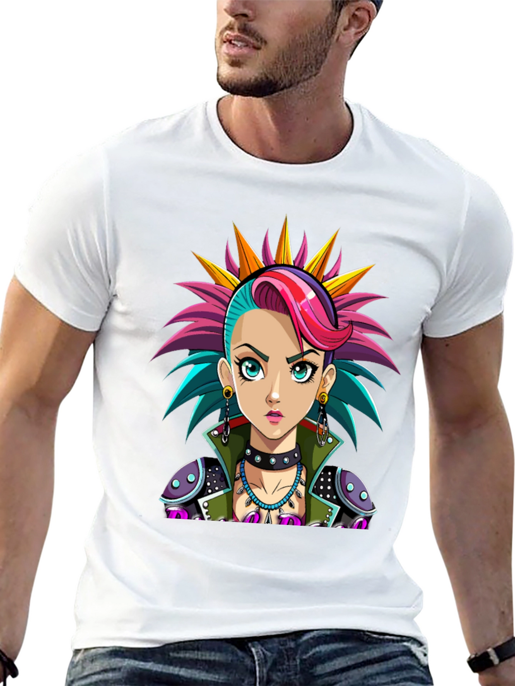 Punk Rock Girl T-Shirt - Unique Graphic Tee