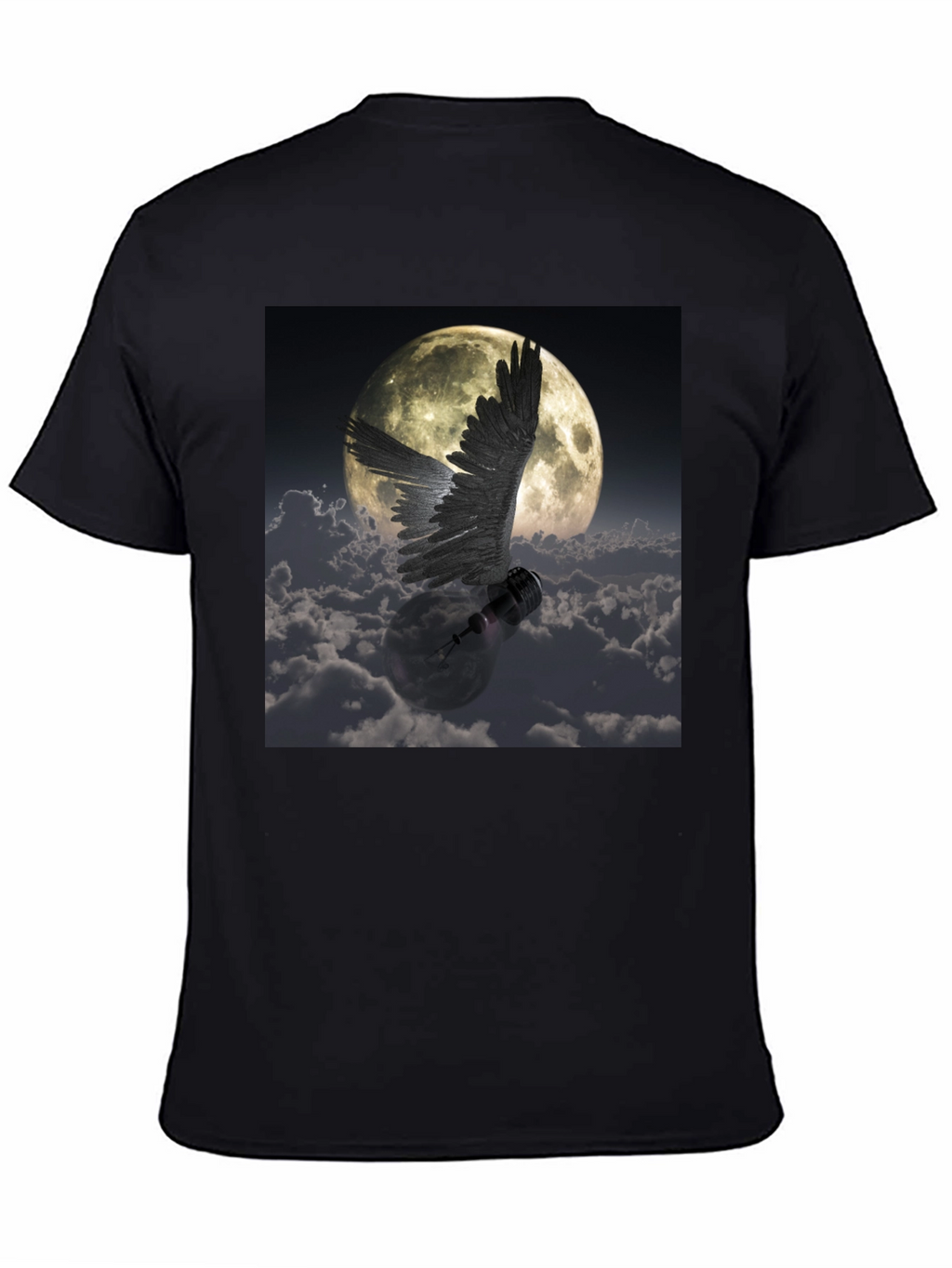 Winged Lightbulb Moon Graphic T-Shirt