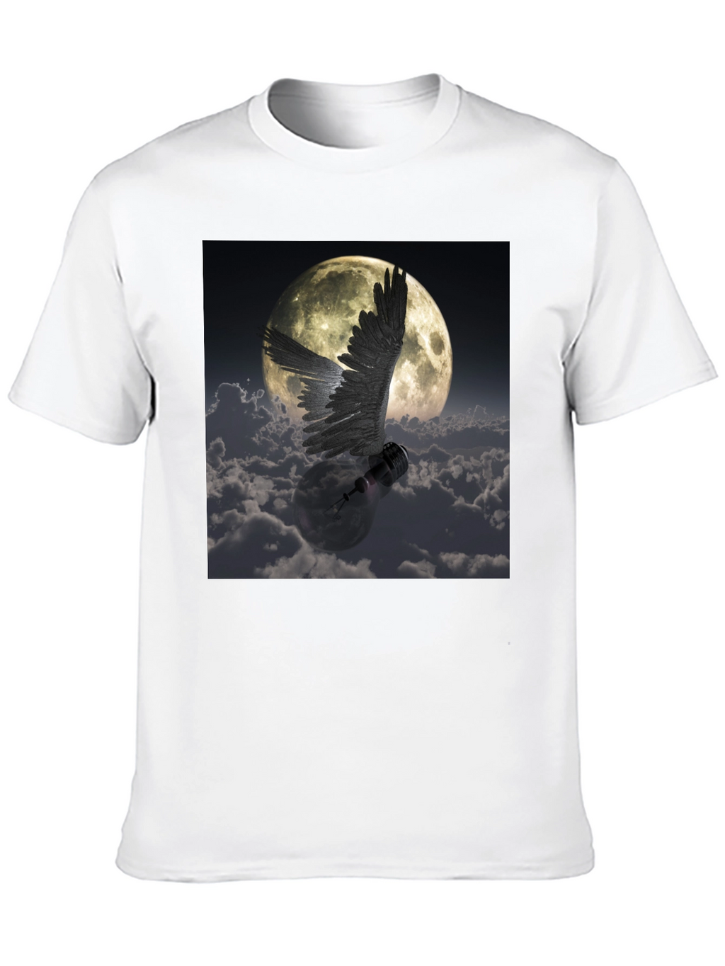 Winged Lightbulb Moon Graphic T-Shirt