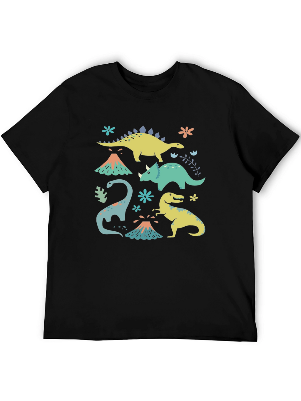 Dinosaur Graphic Print Black T-Shirt