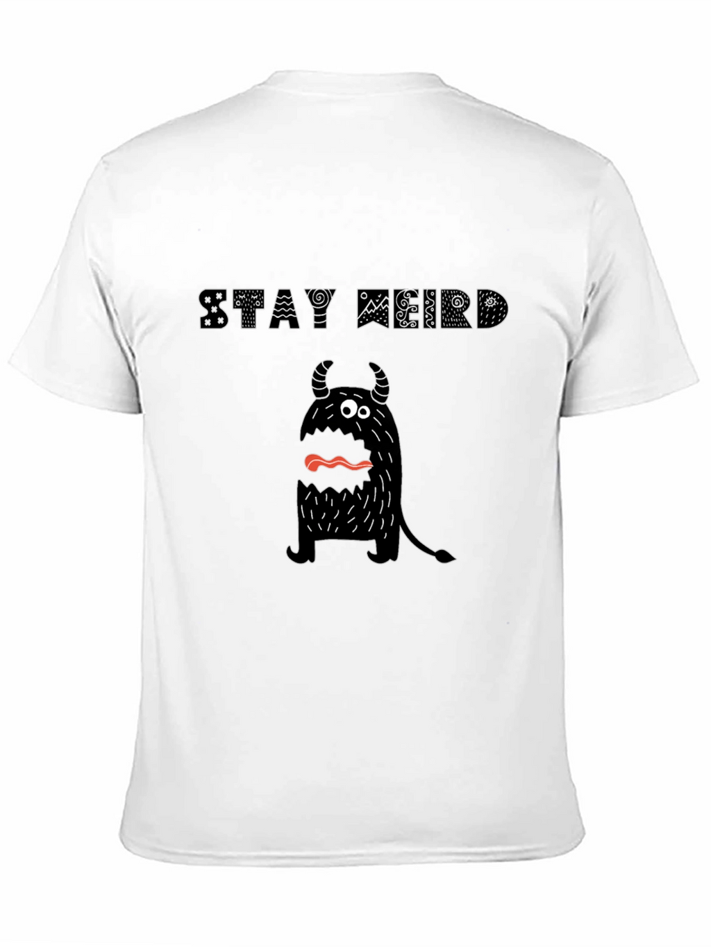 Stay Weird Monster Graphic Tee - Black Cotton T-Shirt