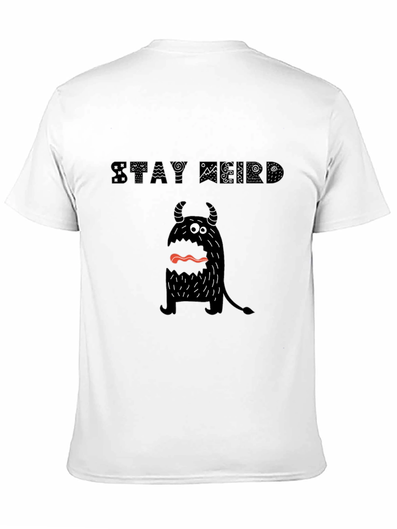 Stay Weird Monster Graphic Tee - Black Cotton T-Shirt