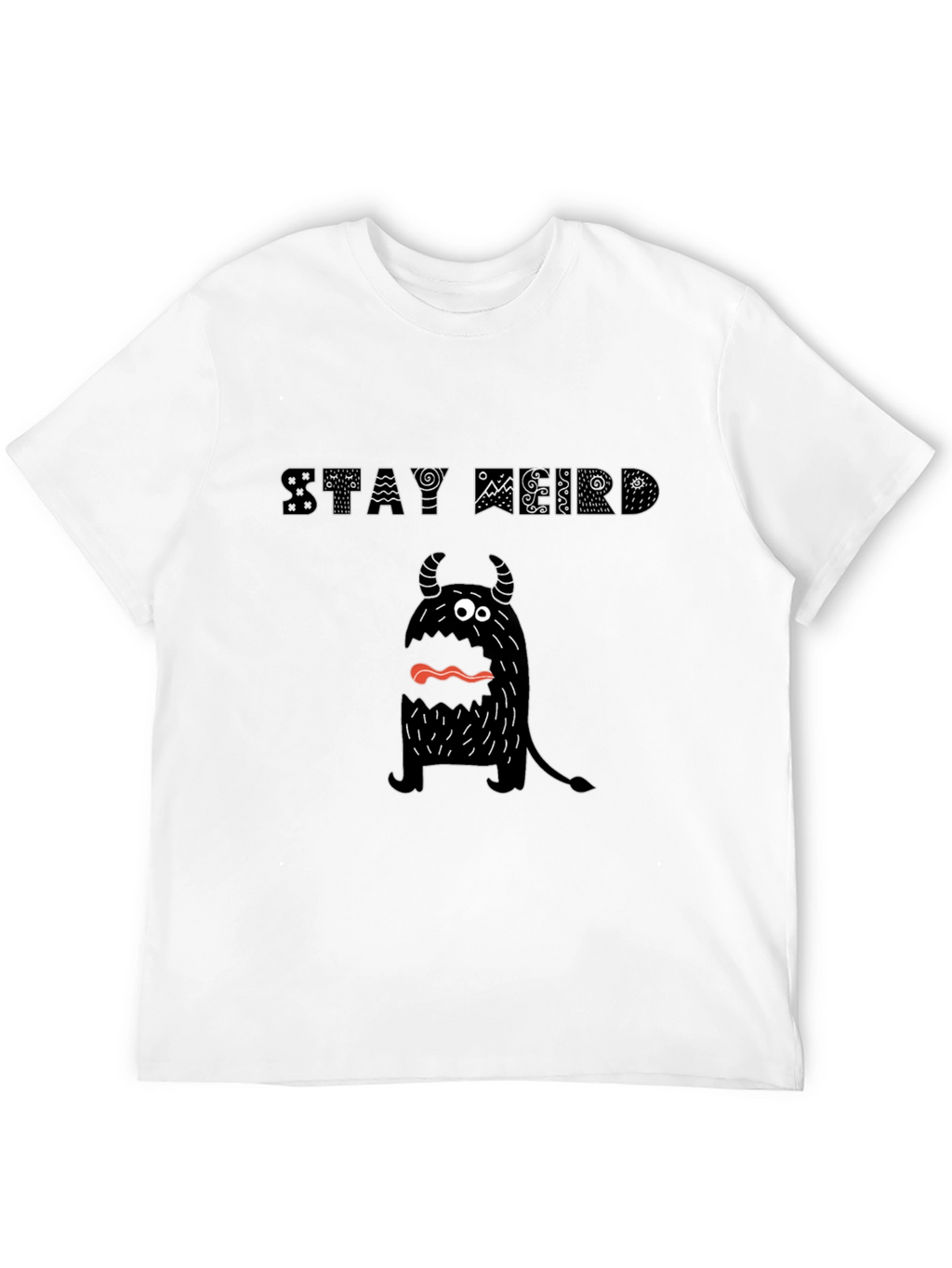 Stay Weird Monster Graphic Tee - Black Cotton T-Shirt