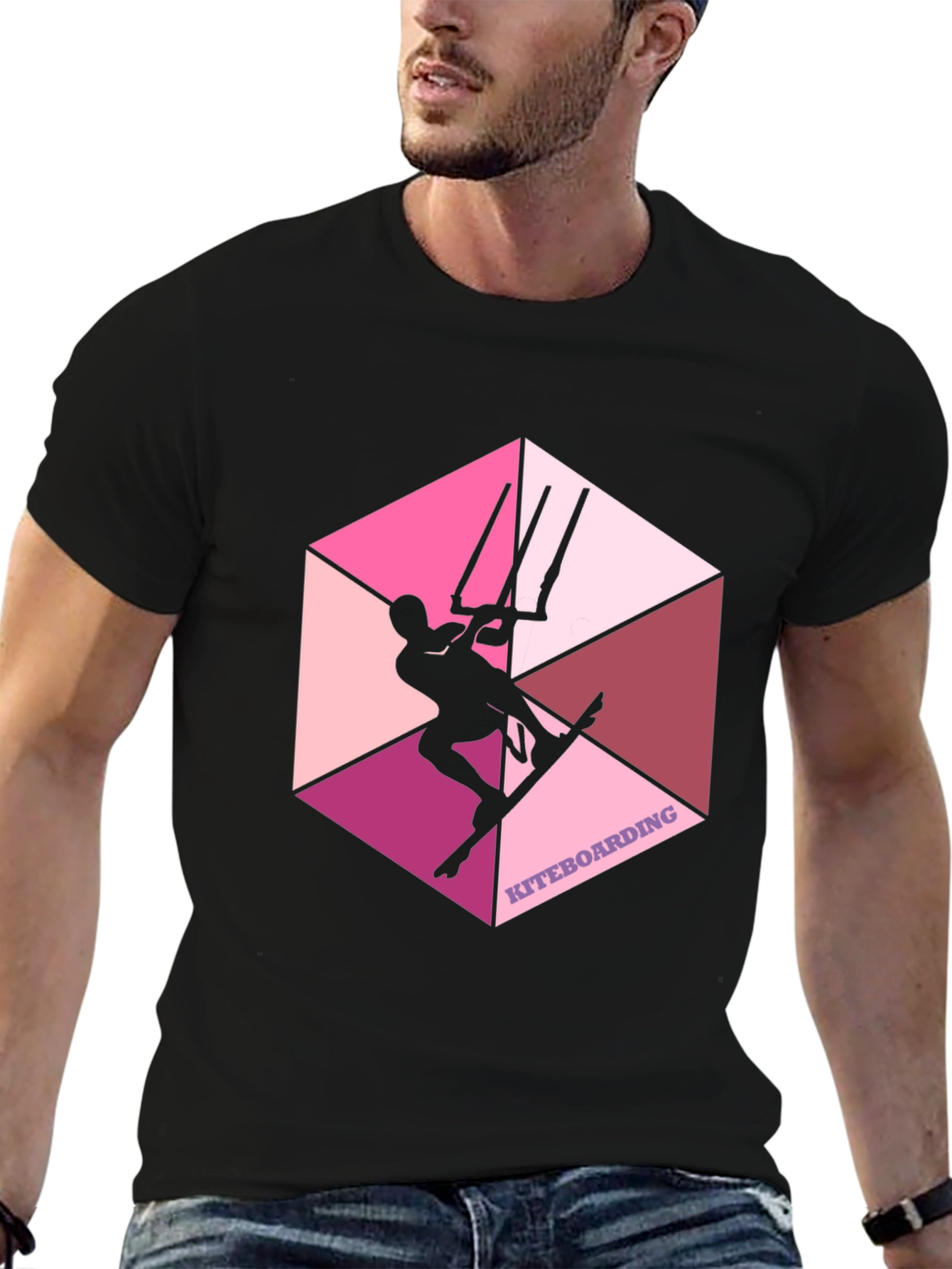 Kiteboarding Graphic Tee - Hexagon Design