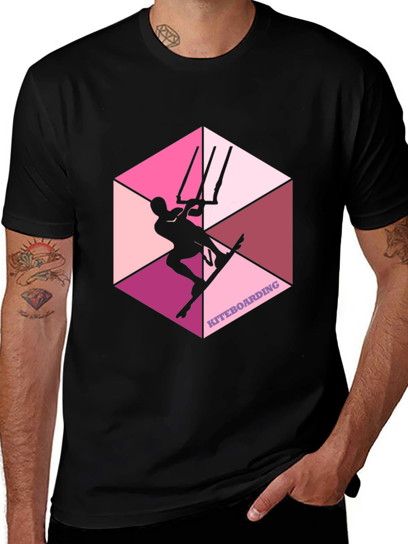 Kiteboarding Graphic Tee - Hexagon Design