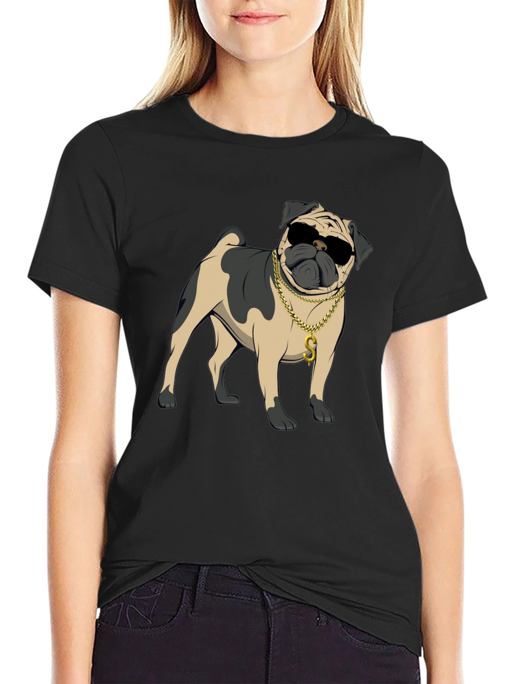 Cool Pug Black T-Shirt