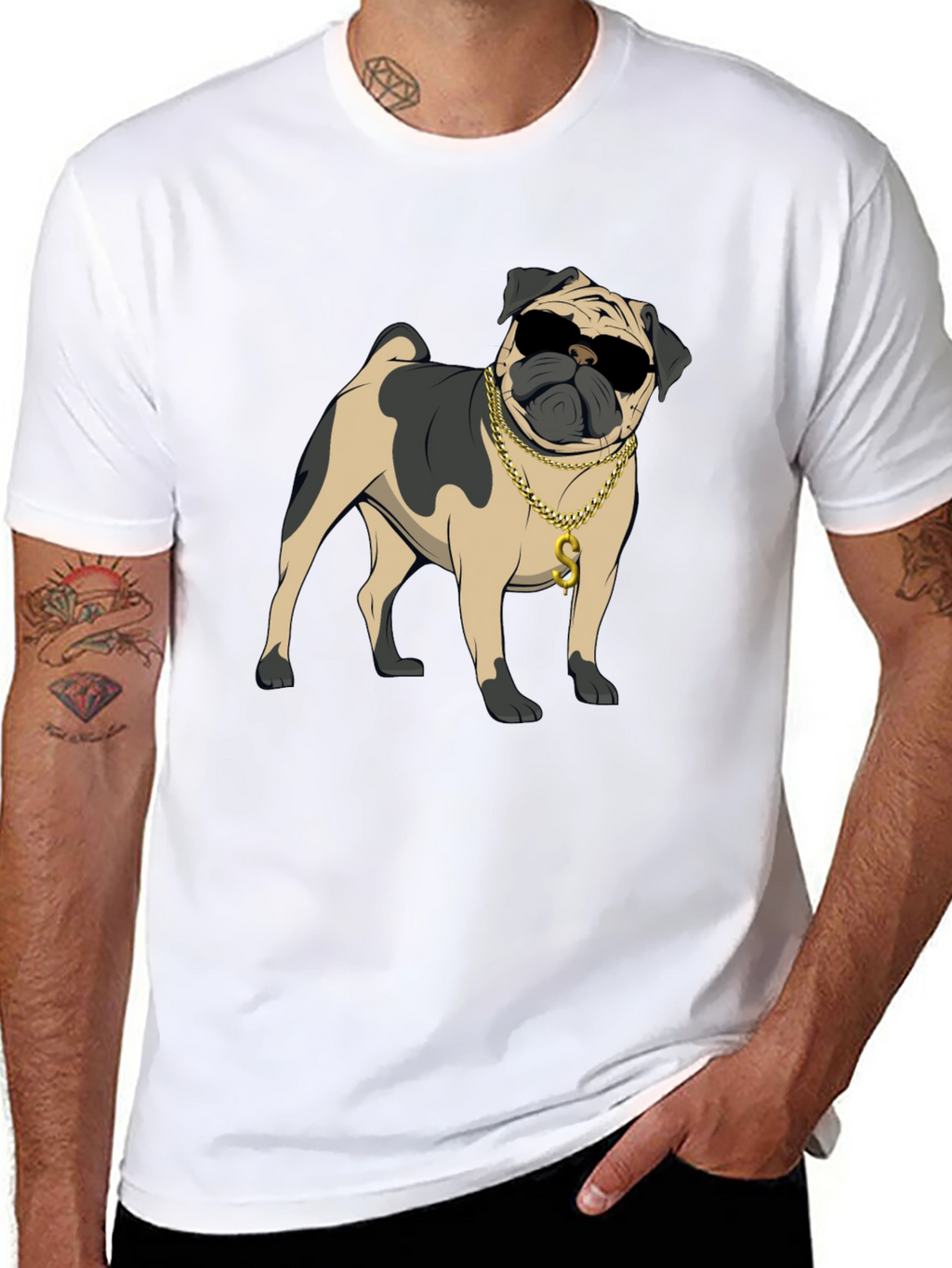 Cool Pug Black T-Shirt