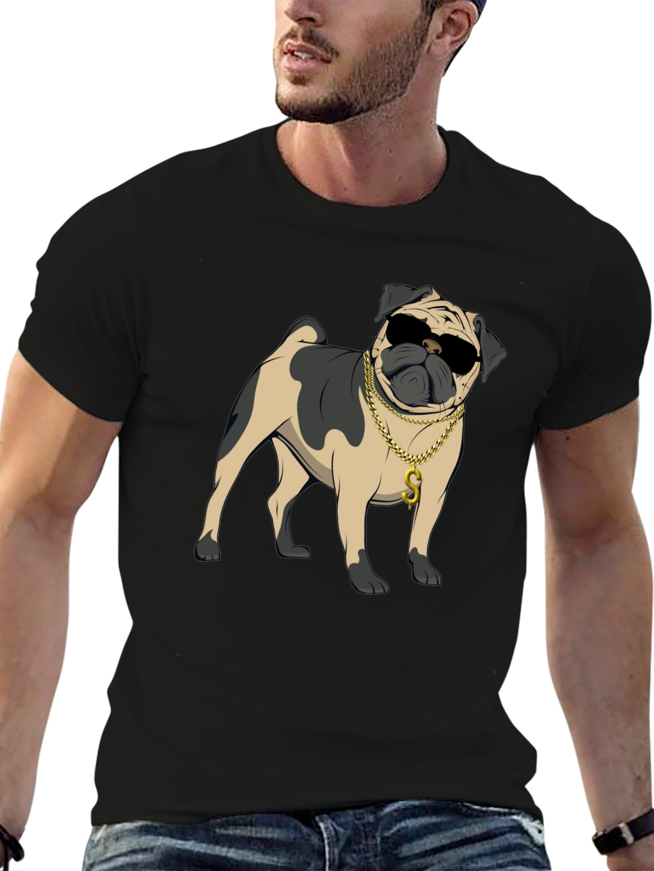 Cool Pug Black T-Shirt