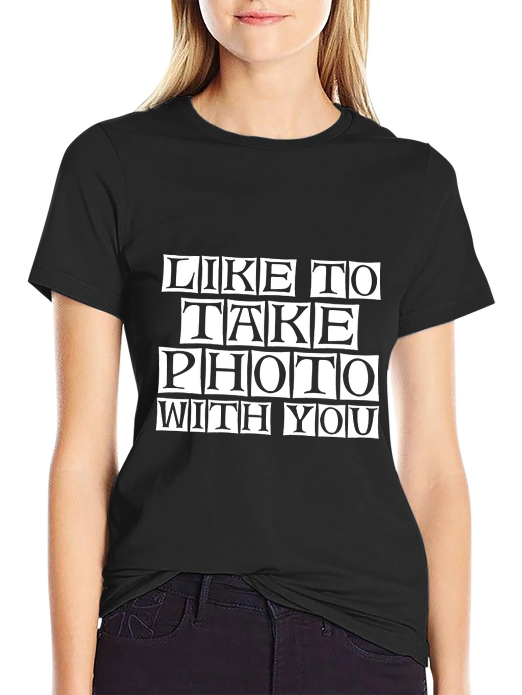 Like to Take Photo with You Black Tee
