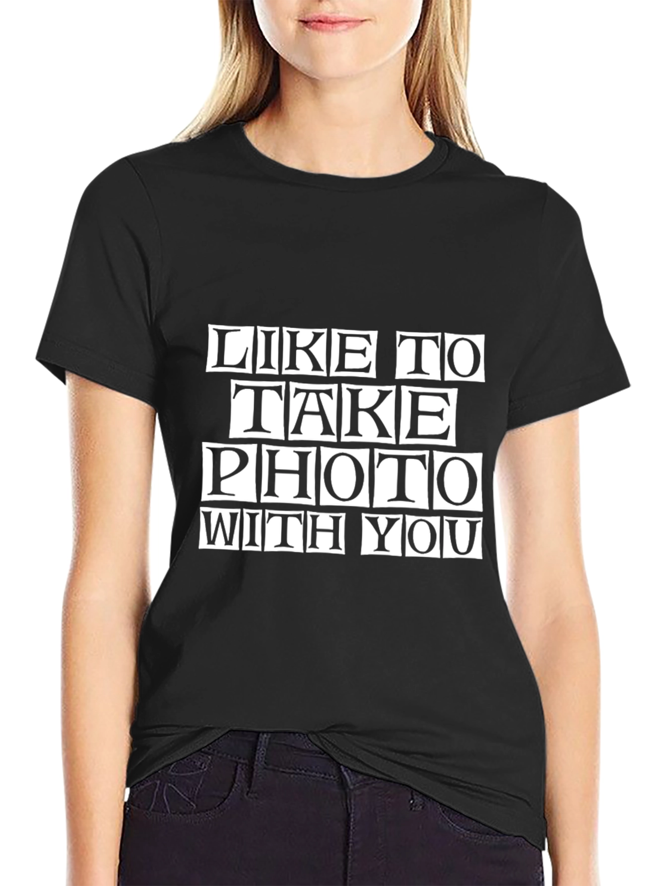 Like to Take Photo with You Black Tee