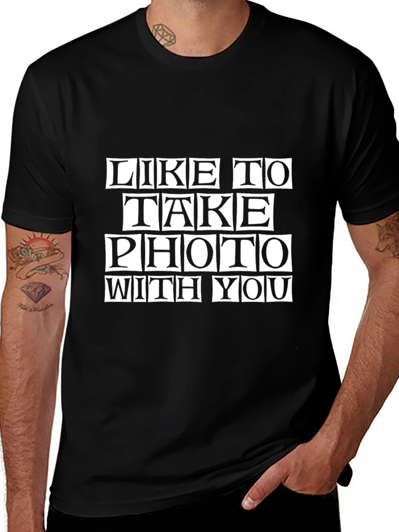 Like to Take Photo with You Black Tee