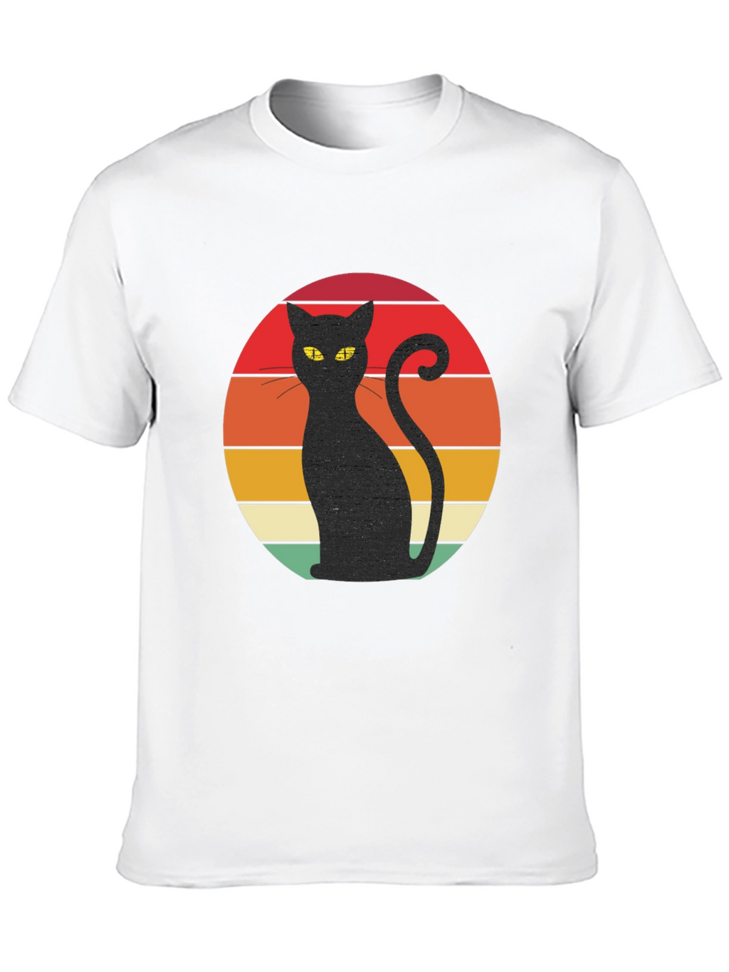 Retro Cat T-Shirt - Black Cat Silhouette