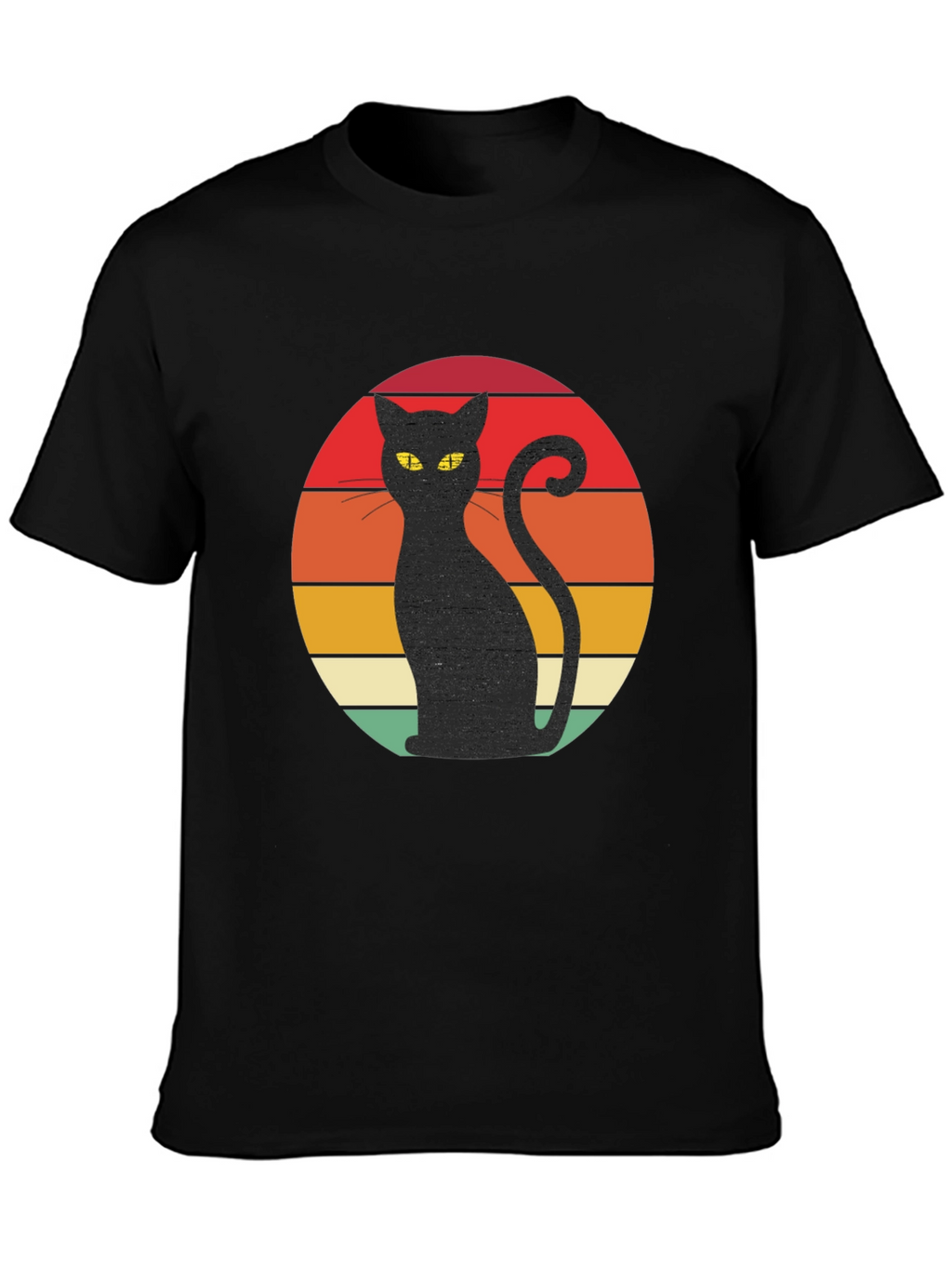 Retro Cat T-Shirt - Black Cat Silhouette