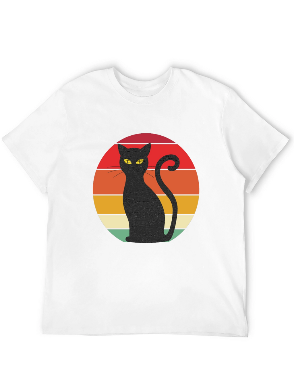 Retro Cat T-Shirt - Black Cat Silhouette
