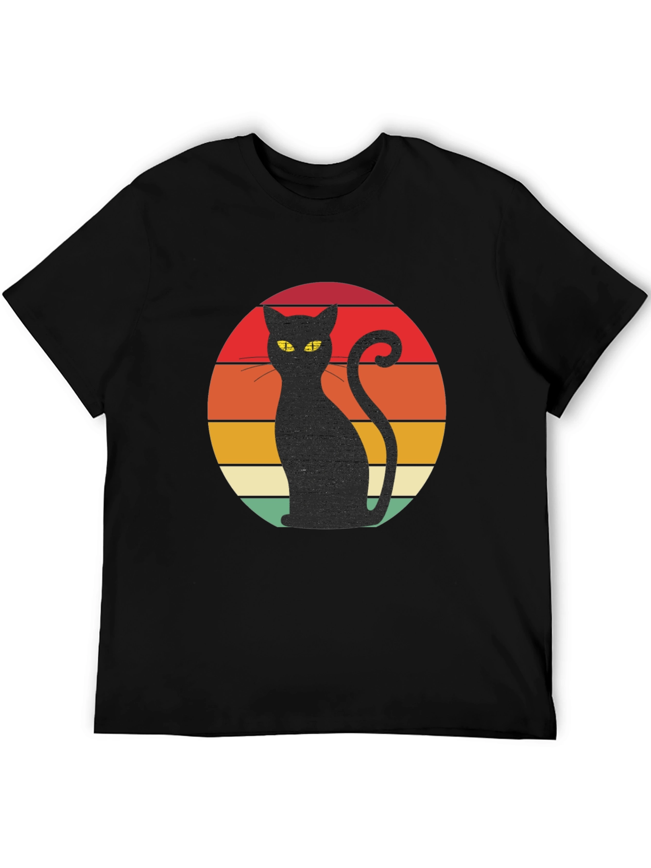 Retro Cat T-Shirt - Black Cat Silhouette