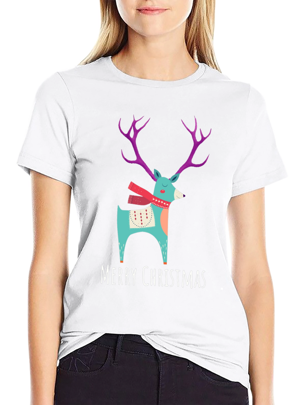 Merry Christmas Reindeer T-Shirt - Holiday Apparel