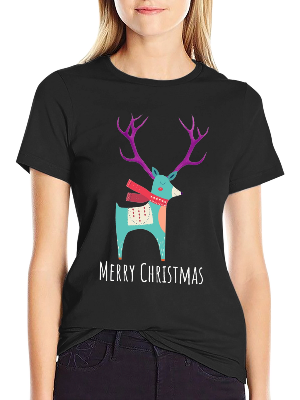 Merry Christmas Reindeer T-Shirt - Holiday Apparel